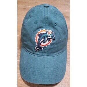 MIAMI DOLPHINS Hat Cap OSFA NFL Team Apparel On Field Teal Dolphin In Helmet Adj